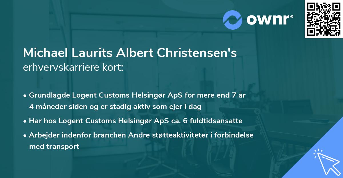 Michael Laurits Albert Christensen's erhvervskarriere kort