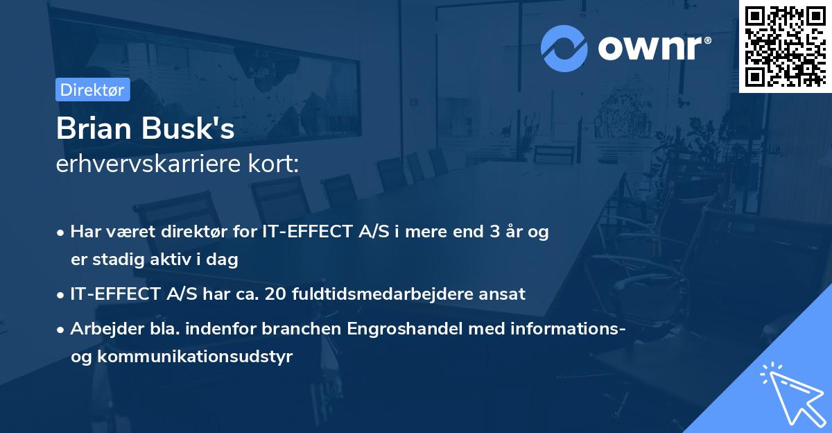 Brian Busk's erhvervskarriere kort