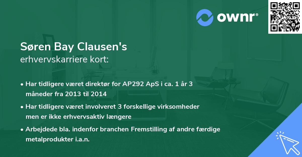 Søren Bay Clausen's erhvervskarriere kort