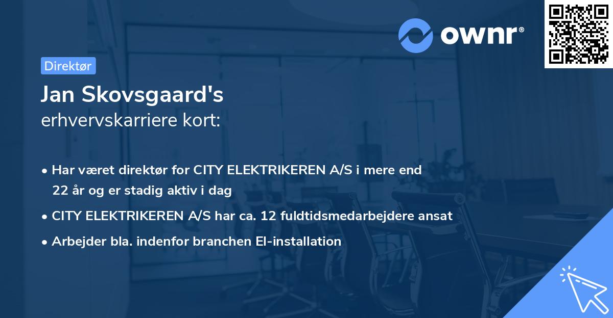 Jan Skovsgaard's erhvervskarriere kort