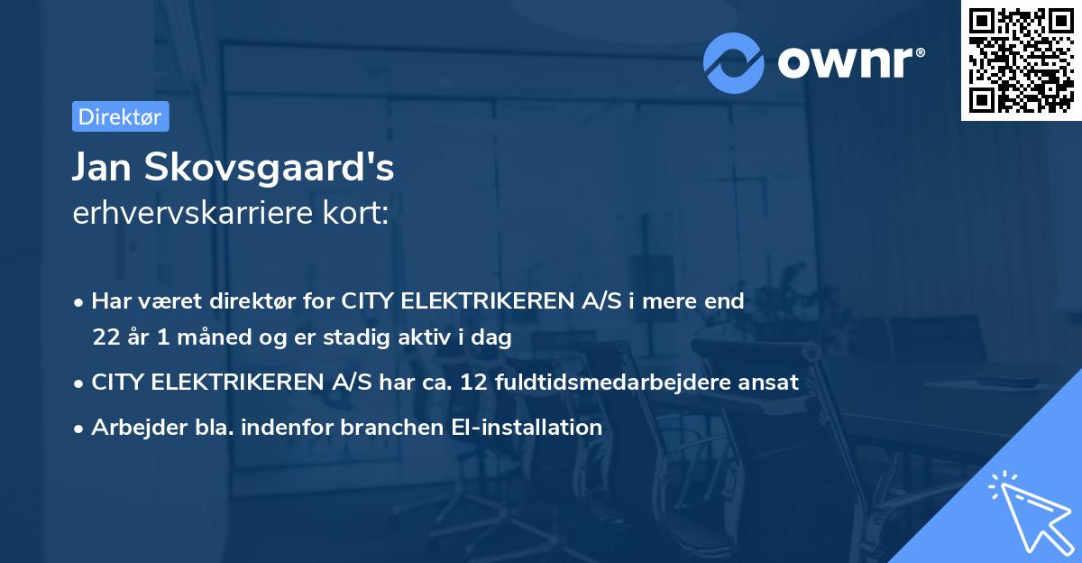 Jan Skovsgaard's erhvervskarriere kort