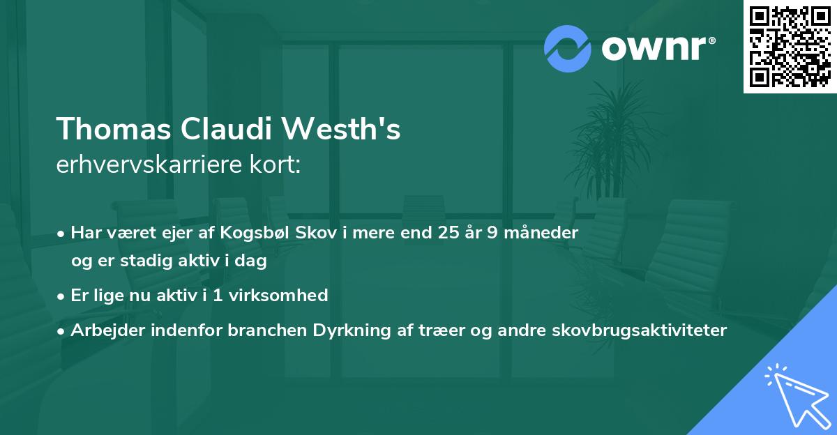 Thomas Claudi Westh's erhvervskarriere kort