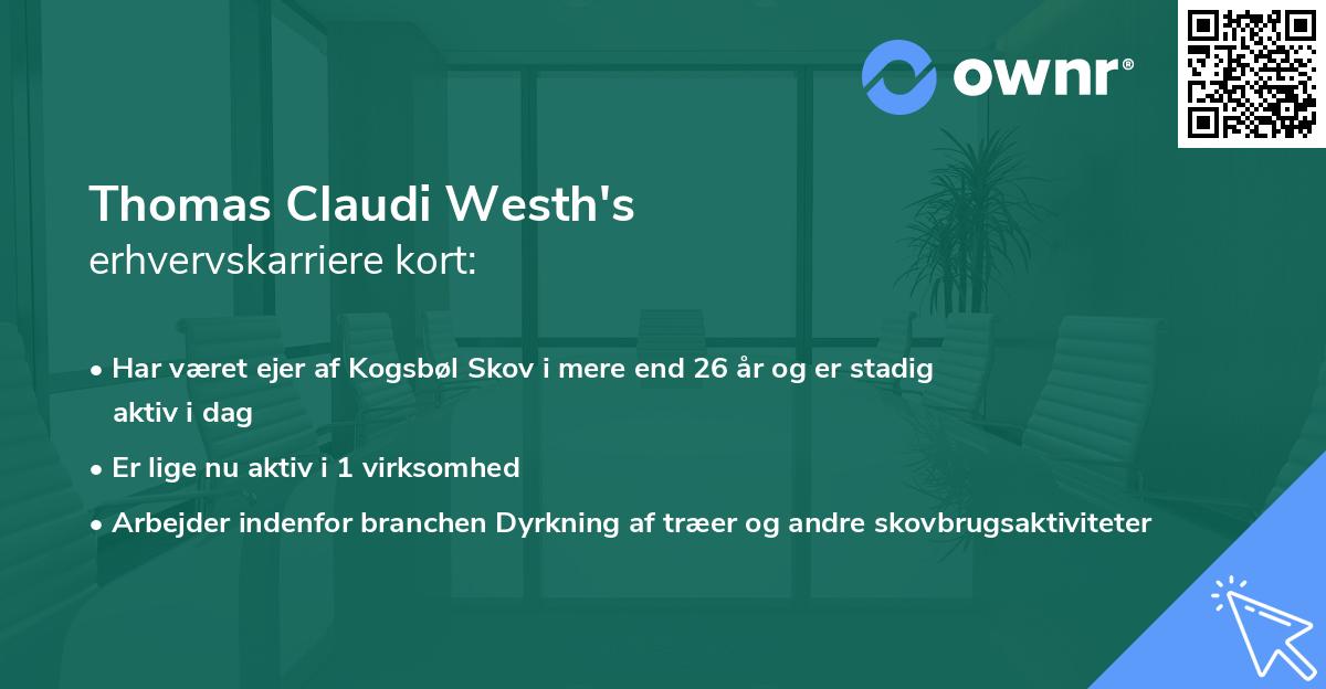 Thomas Claudi Westh's erhvervskarriere kort