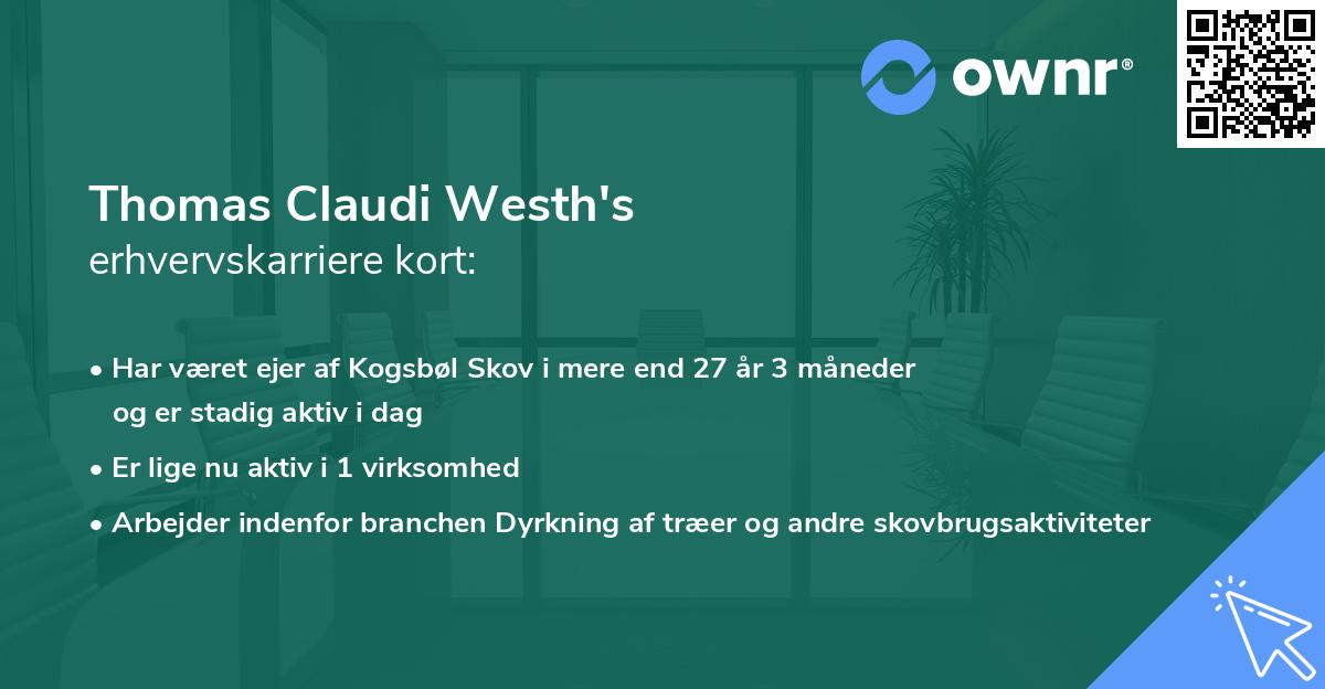 Thomas Claudi Westh's erhvervskarriere kort