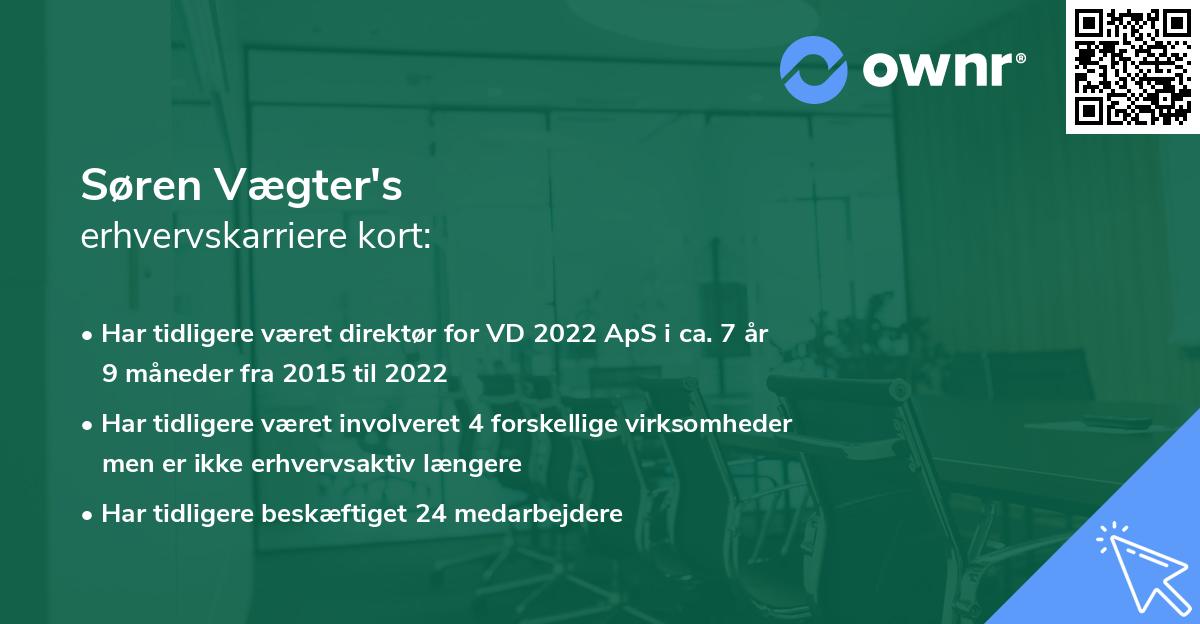 Søren Vægter's erhvervskarriere kort