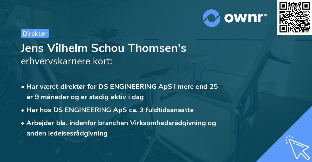 Jens Vilhelm Schou Thomsen's erhvervskarriere kort