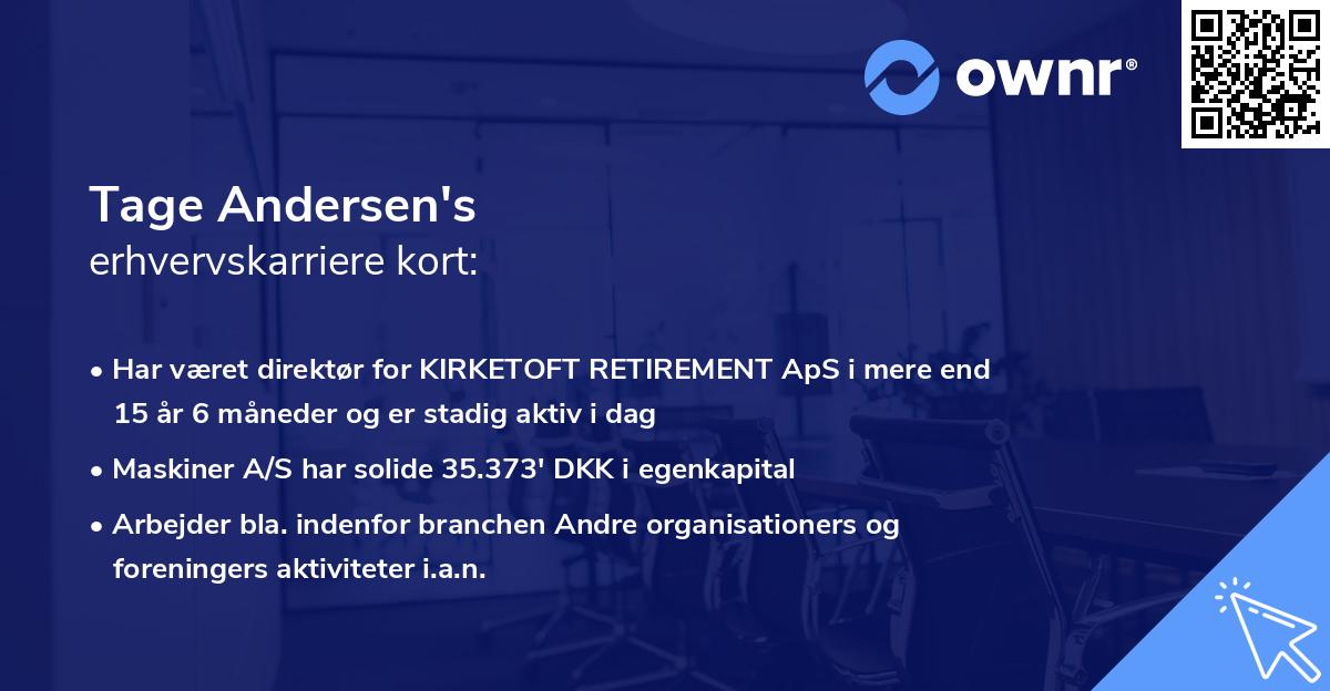 Tage Andersen's erhvervskarriere kort