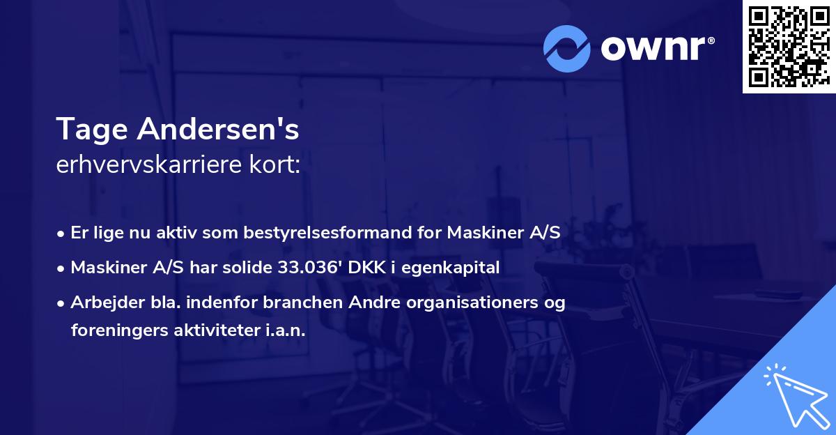 Tage Andersen's erhvervskarriere kort