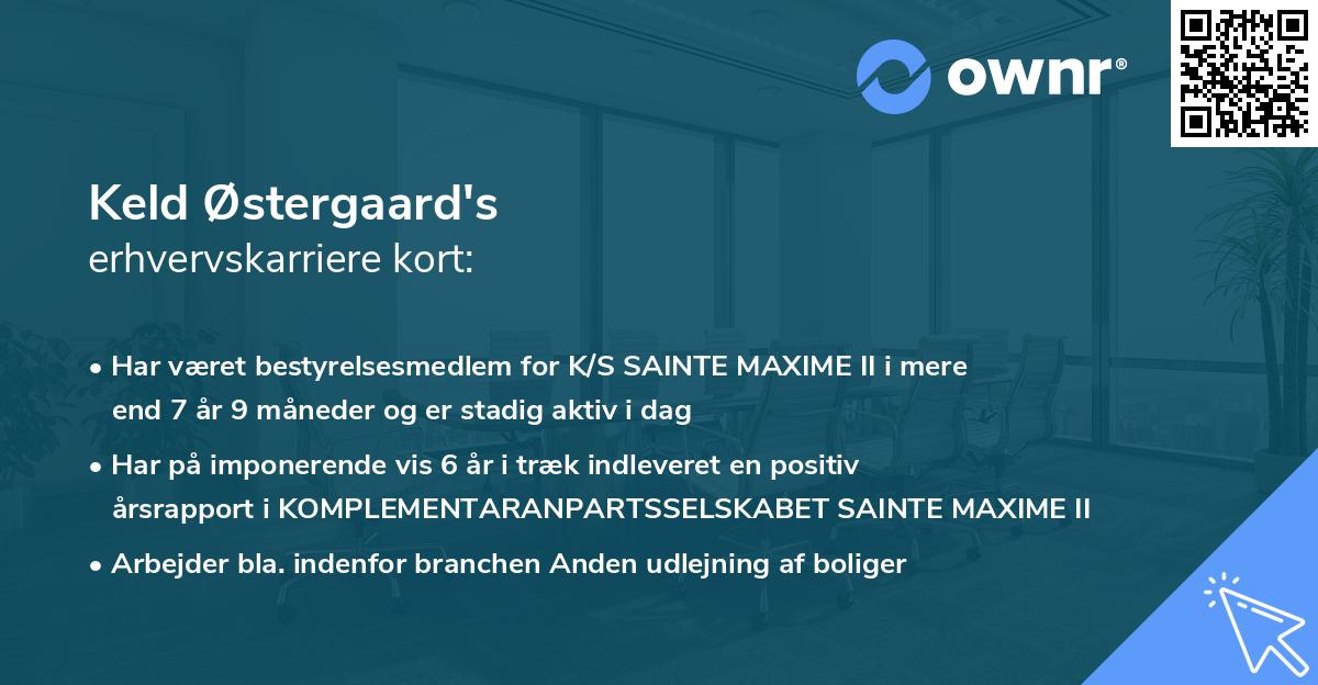 Keld Østergaard's erhvervskarriere kort