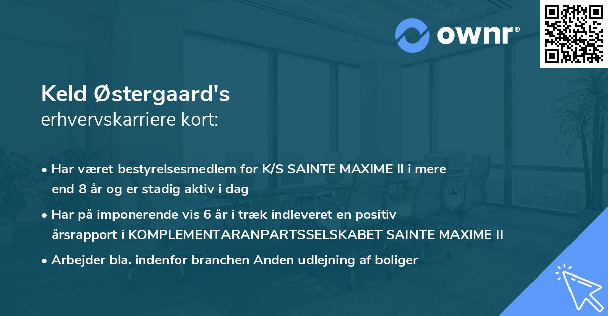 Keld Østergaard's erhvervskarriere kort