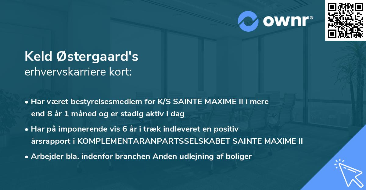 Keld Østergaard's erhvervskarriere kort