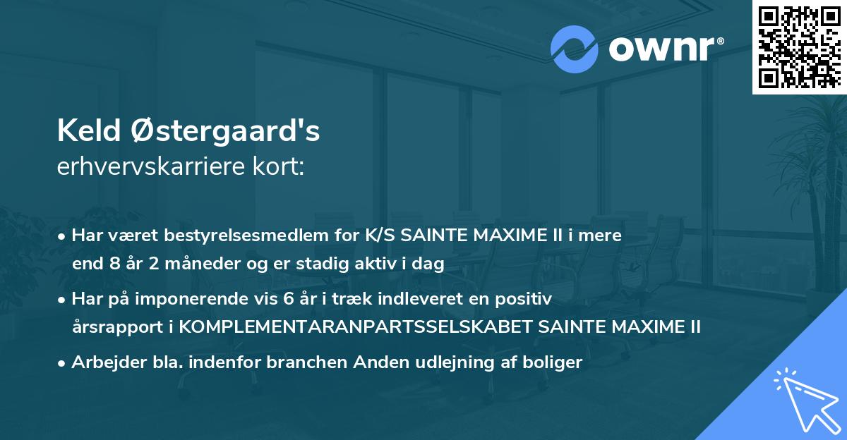 Keld Østergaard's erhvervskarriere kort