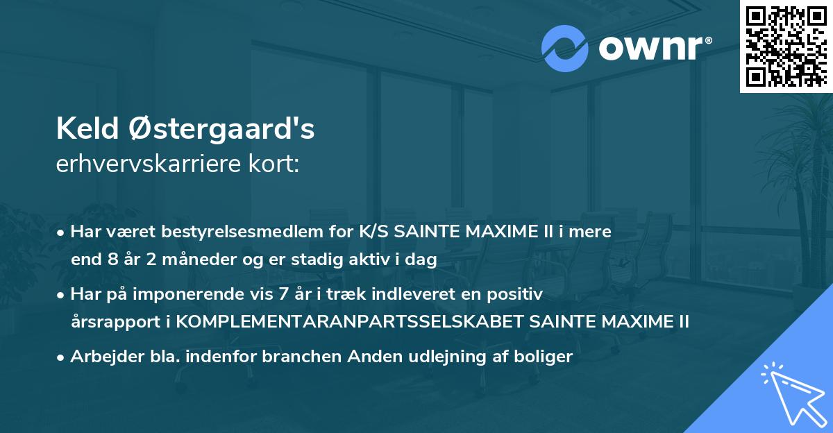 Keld Østergaard's erhvervskarriere kort
