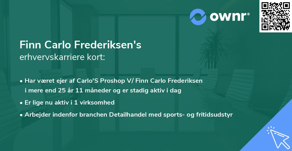 Finn Carlo Frederiksen's erhvervskarriere kort
