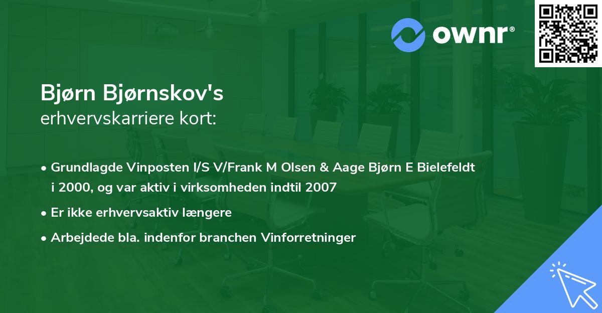 Bjørn Bjørnskov's erhvervskarriere kort