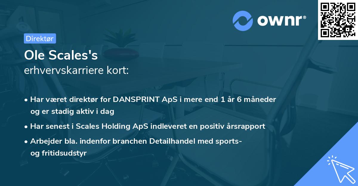 Ole Scales's erhvervskarriere kort