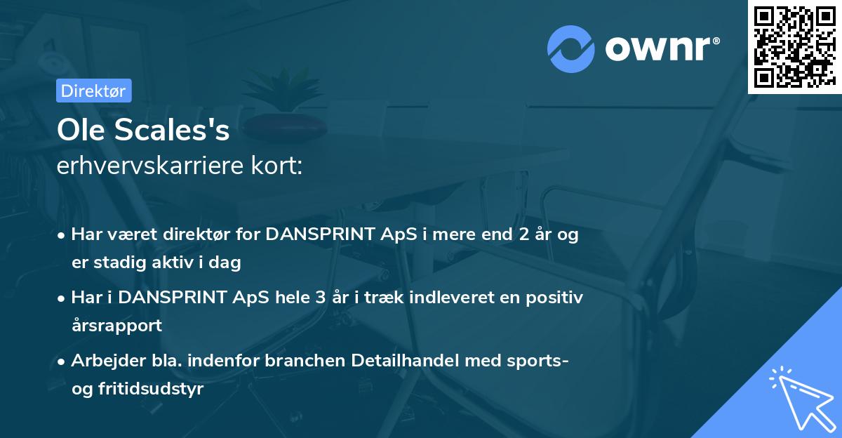 Ole Scales's erhvervskarriere kort