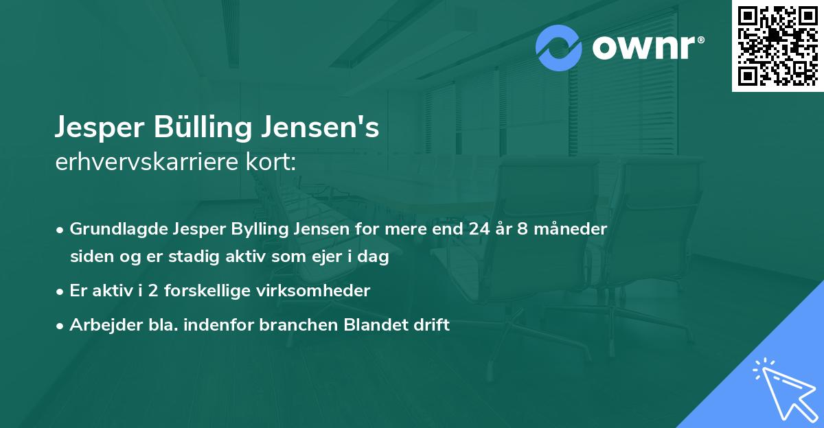 Jesper Bülling Jensen's erhvervskarriere kort