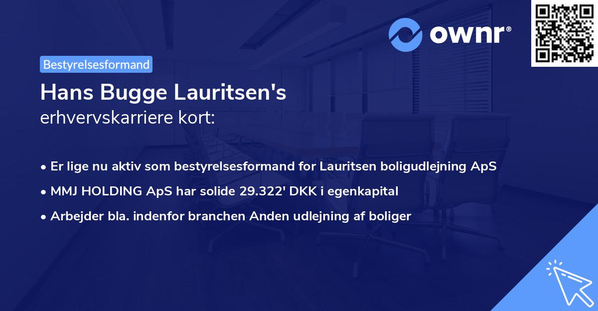 Hans Bugge Lauritsen's erhvervskarriere kort
