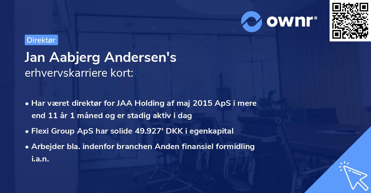 Jan Aabjerg Andersen's erhvervskarriere kort