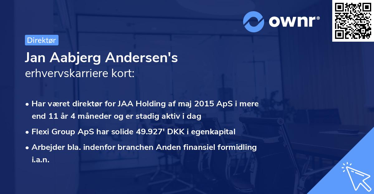 Jan Aabjerg Andersen's erhvervskarriere kort