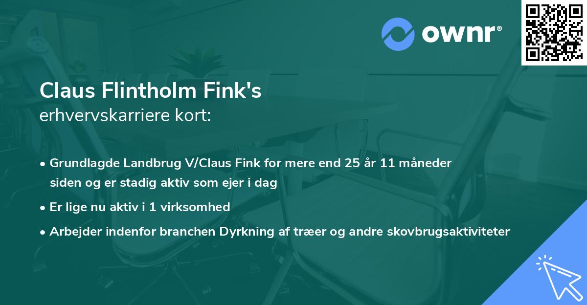 Claus Flintholm Fink's erhvervskarriere kort