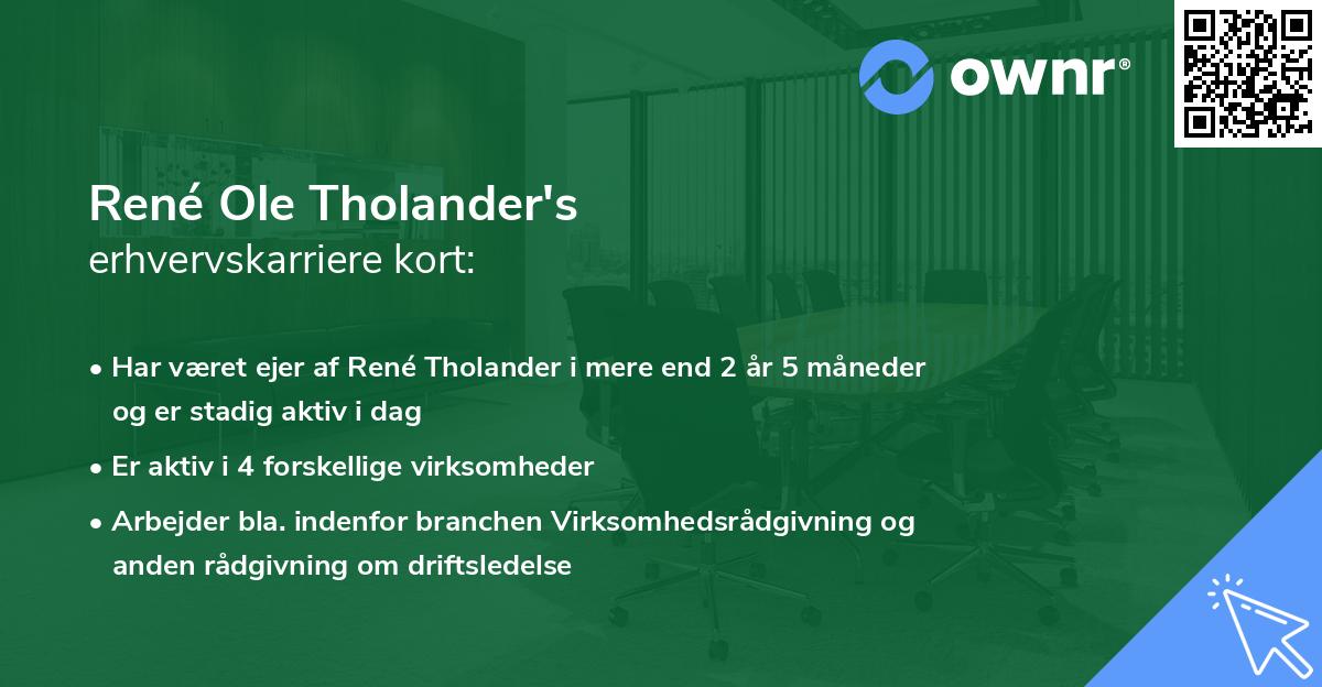 René Ole Tholander's erhvervskarriere kort