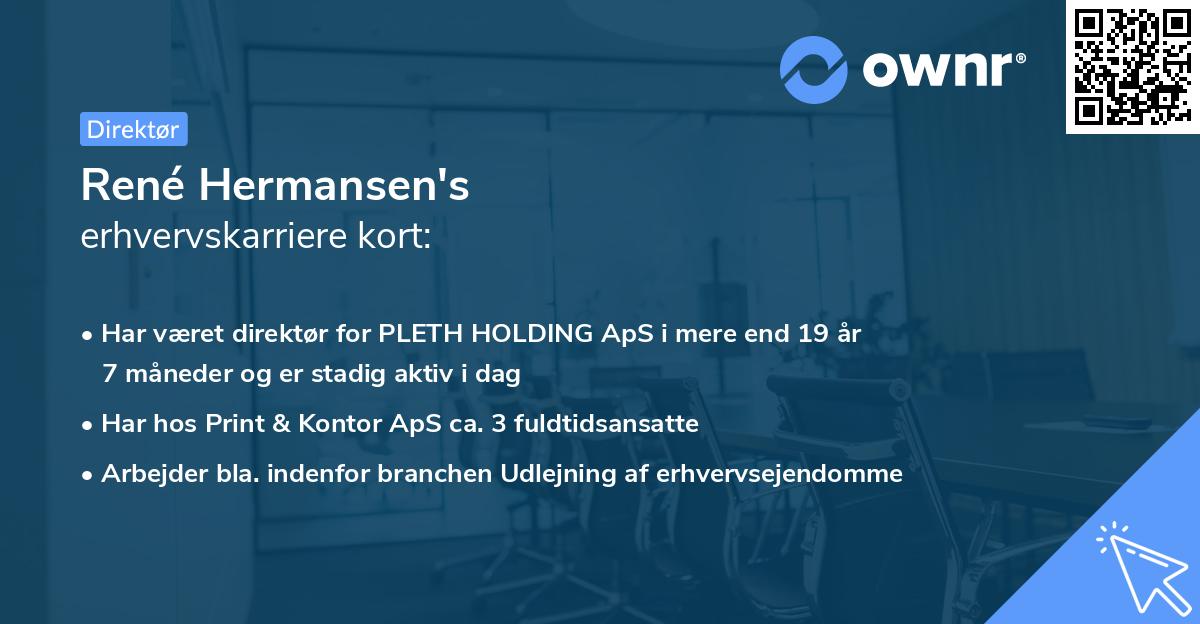 René Hermansen's erhvervskarriere kort