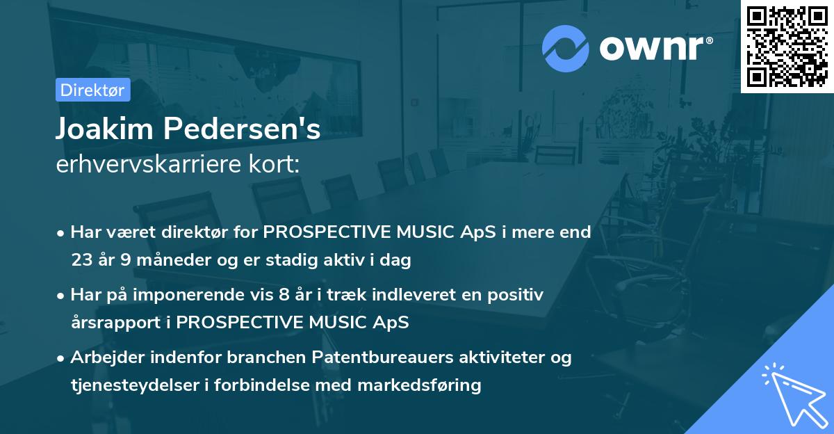 Joakim Pedersen's erhvervskarriere kort