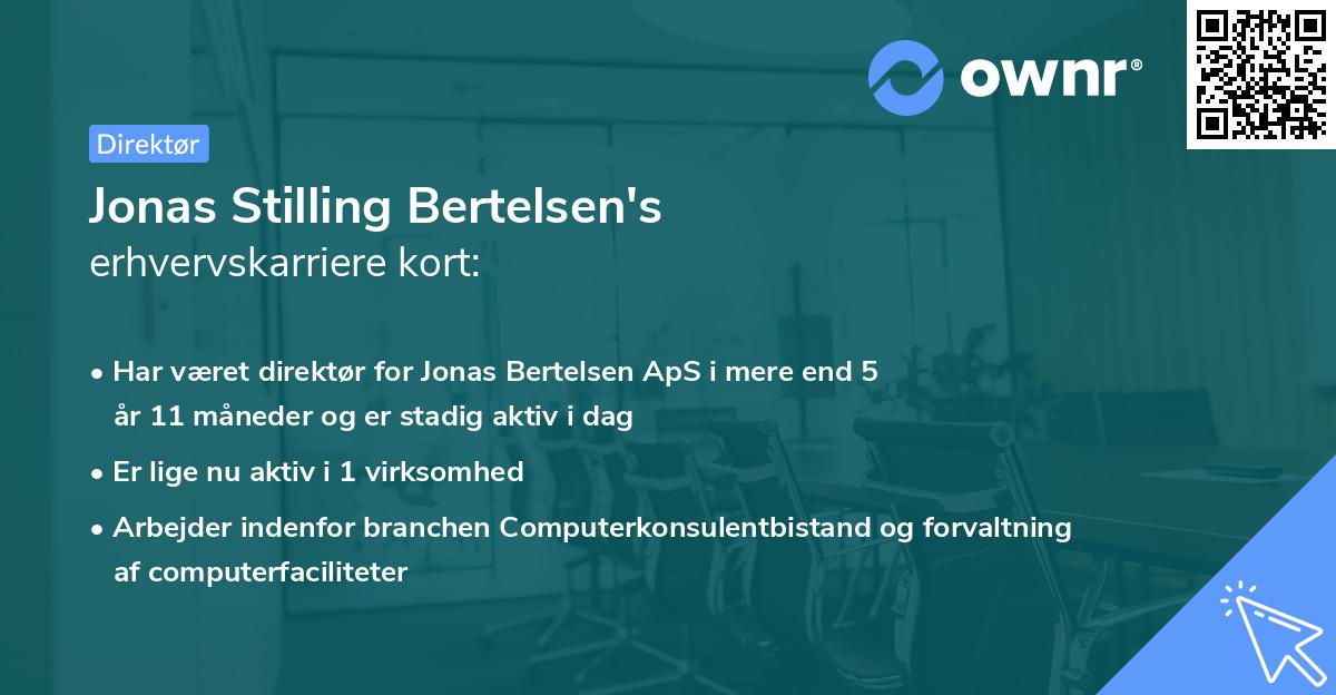 Jonas Stilling Bertelsen's erhvervskarriere kort
