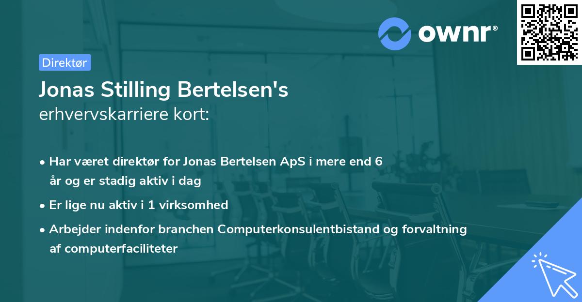 Jonas Stilling Bertelsen's erhvervskarriere kort