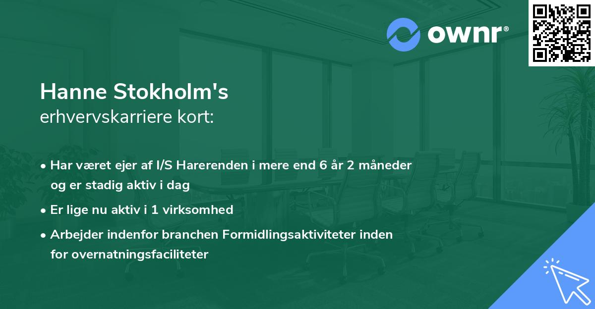 Hanne Stokholm's erhvervskarriere kort