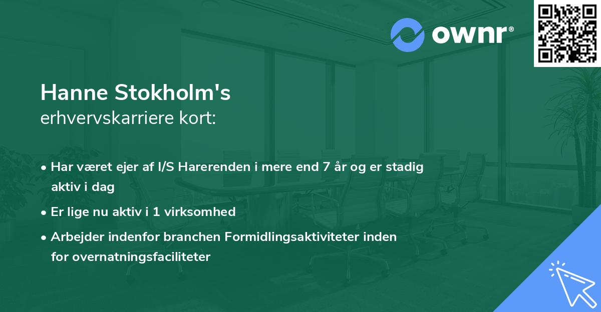 Hanne Stokholm's erhvervskarriere kort