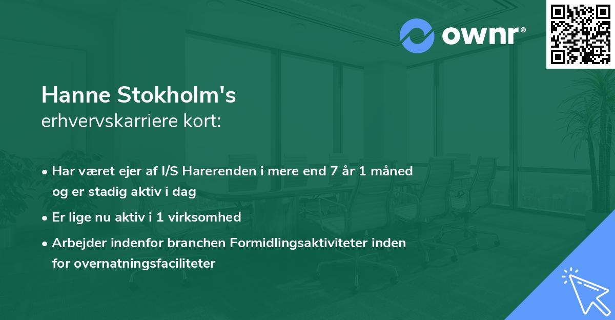 Hanne Stokholm's erhvervskarriere kort