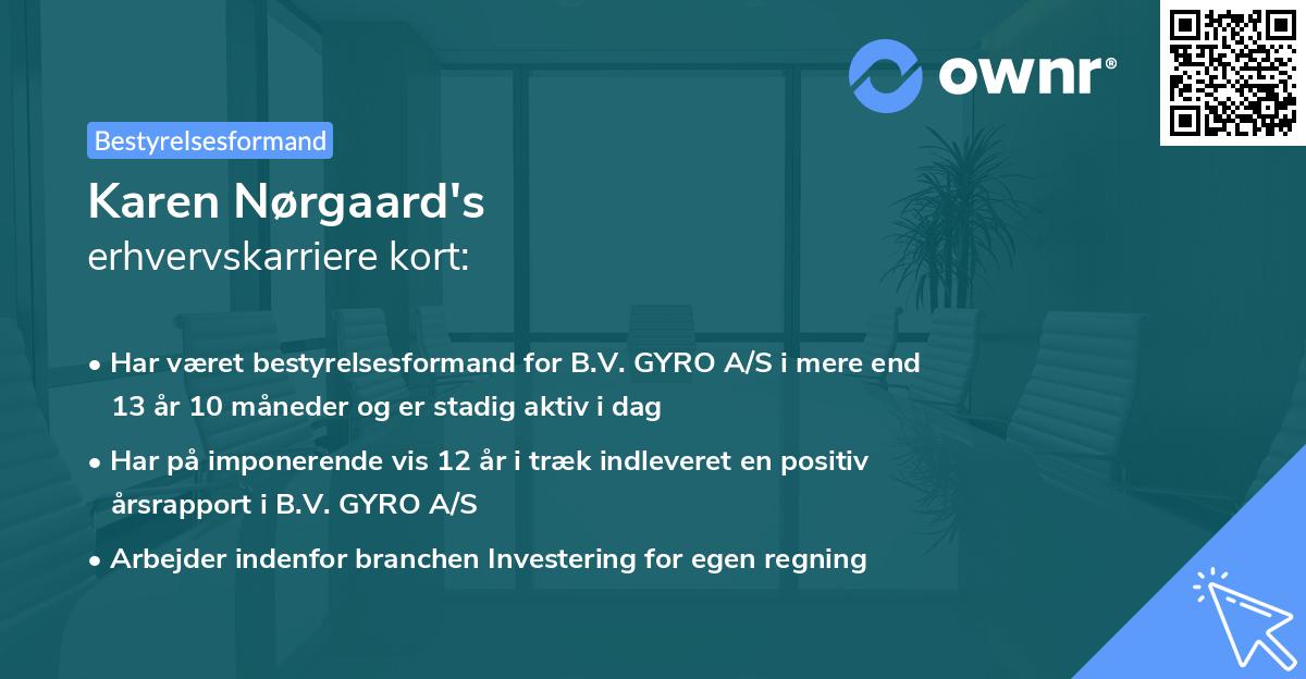 Karen Nørgaard's erhvervskarriere kort