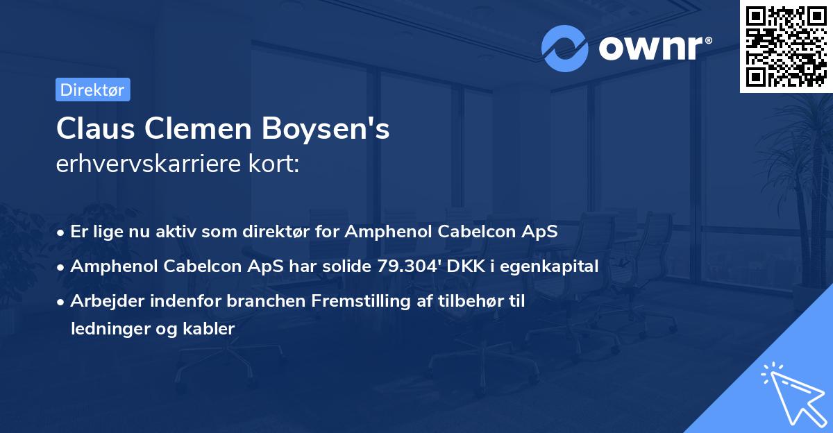 Claus Clemen Boysen's erhvervskarriere kort