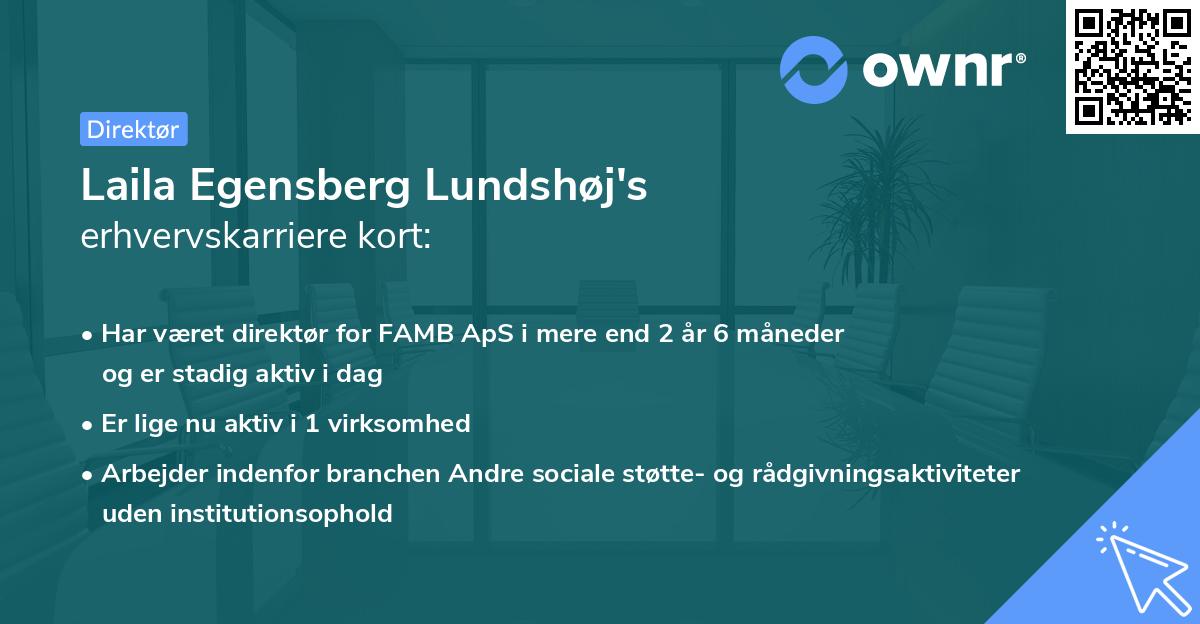 Laila Egensberg Lundshøj's erhvervskarriere kort