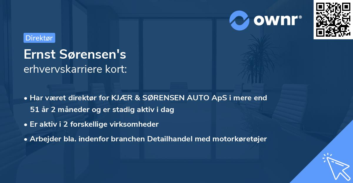 Ernst Sørensen's erhvervskarriere kort