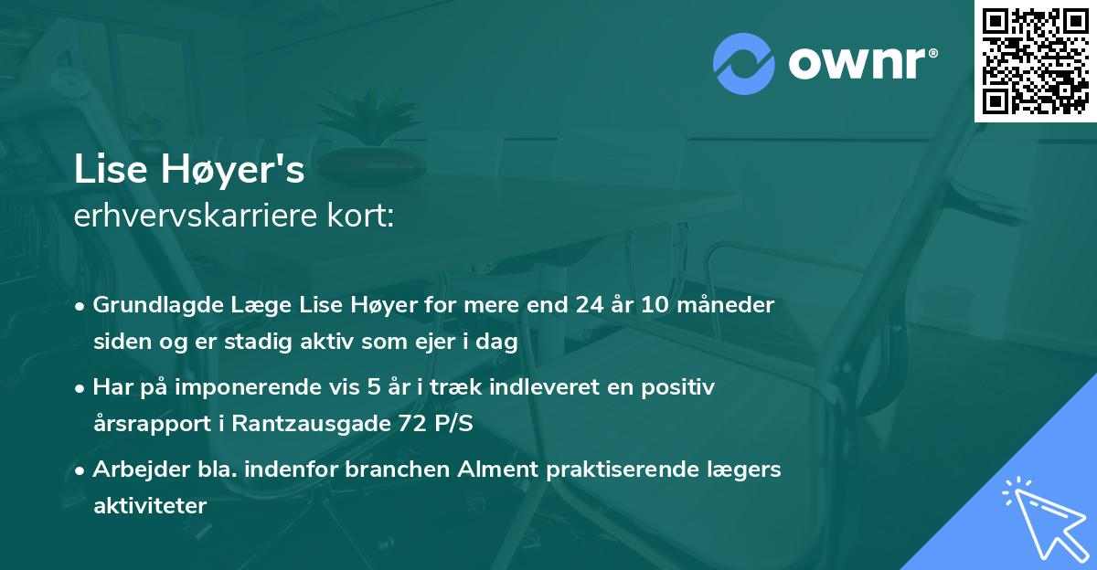 Lise Høyer's erhvervskarriere kort