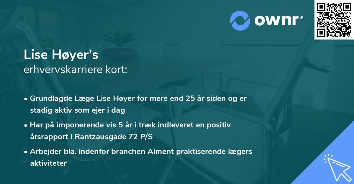 Lise Høyer's erhvervskarriere kort