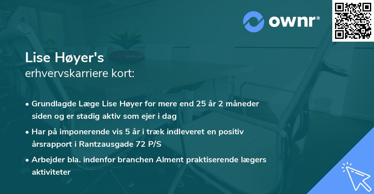 Lise Høyer's erhvervskarriere kort