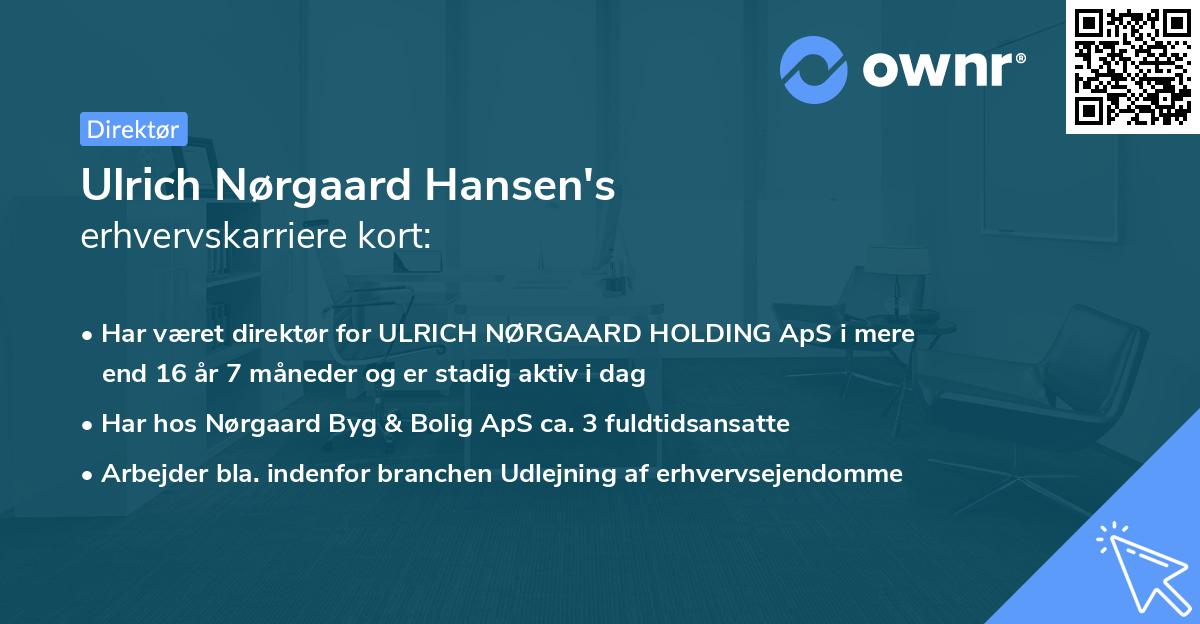 Ulrich Nørgaard Hansen's erhvervskarriere kort