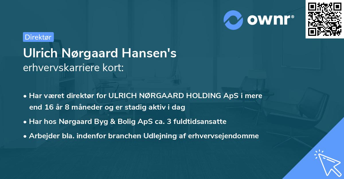 Ulrich Nørgaard Hansen's erhvervskarriere kort