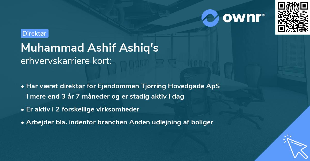 Muhammad Ashif Ashiq's erhvervskarriere kort