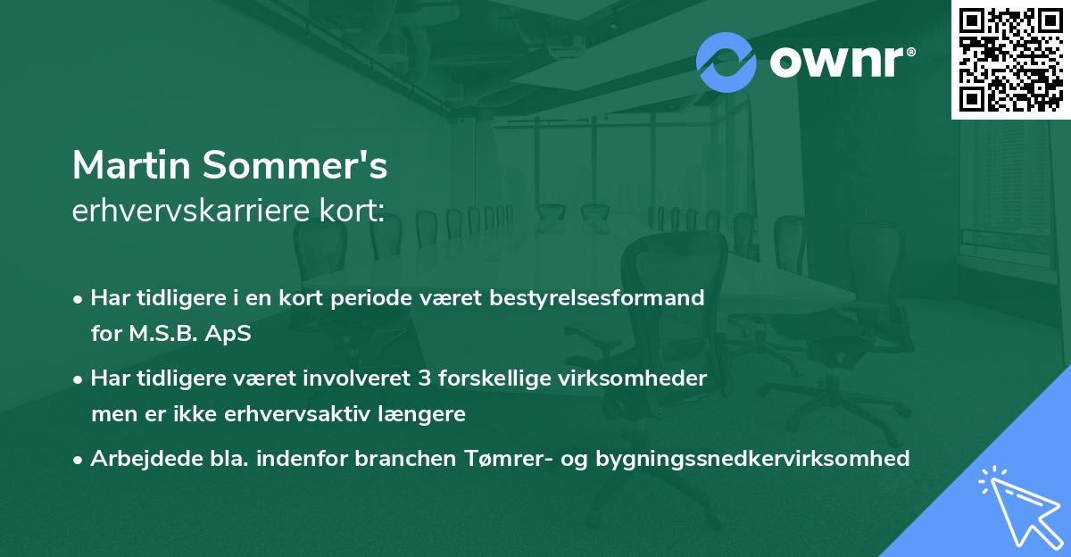 Martin Sommer's erhvervskarriere kort