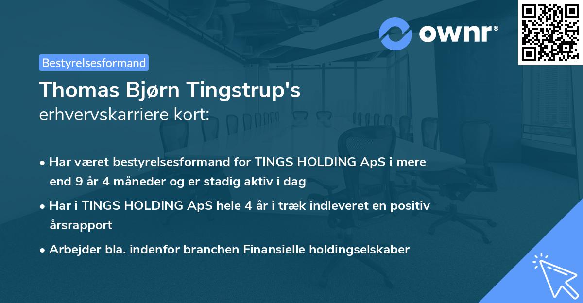 Thomas Bjørn Tingstrup's erhvervskarriere kort