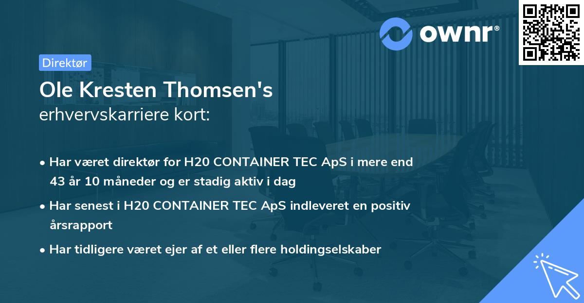 Ole Kresten Thomsen's erhvervskarriere kort