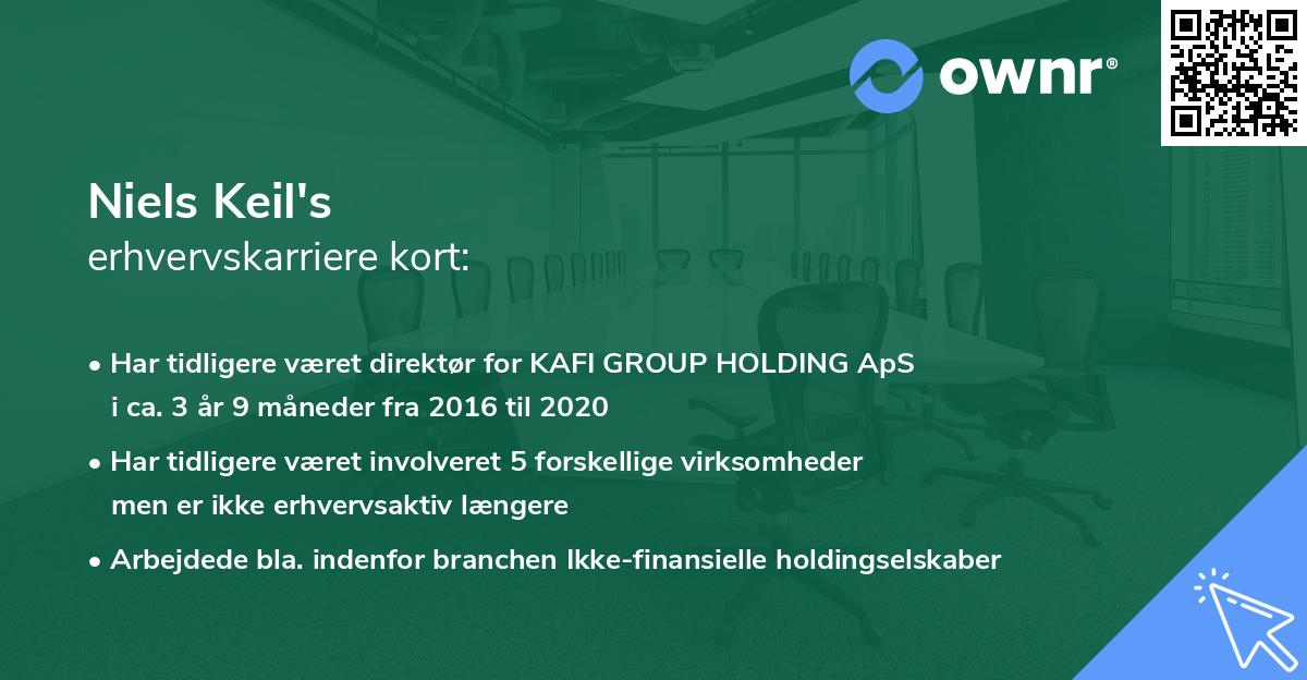 Niels Keil's erhvervskarriere kort