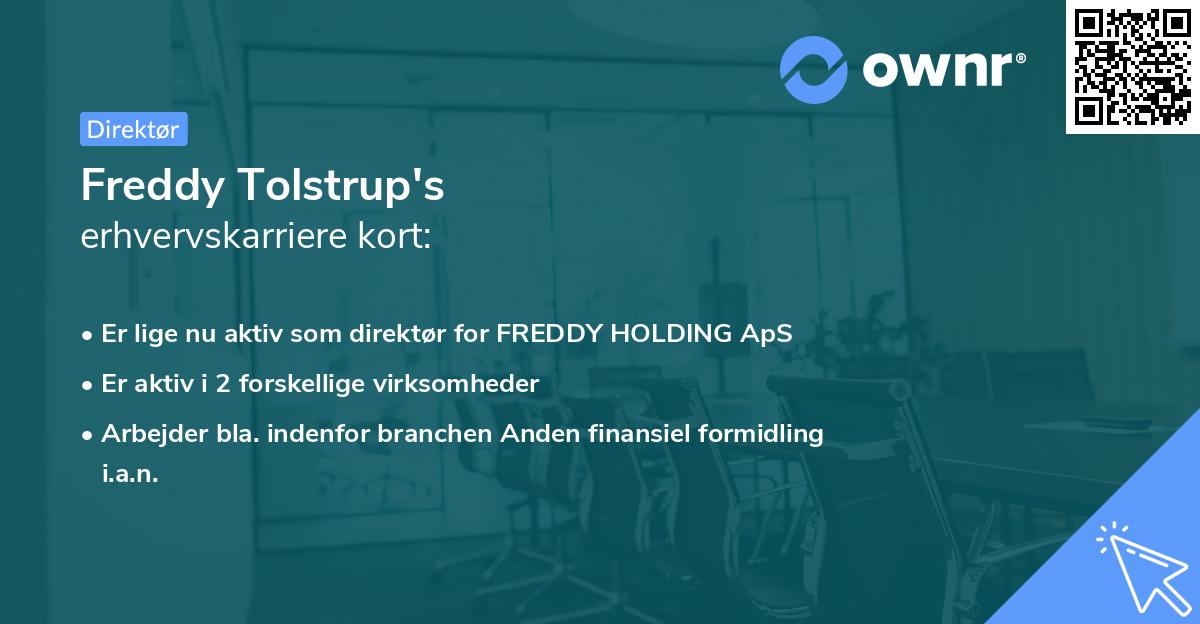 Freddy Tolstrup's erhvervskarriere kort
