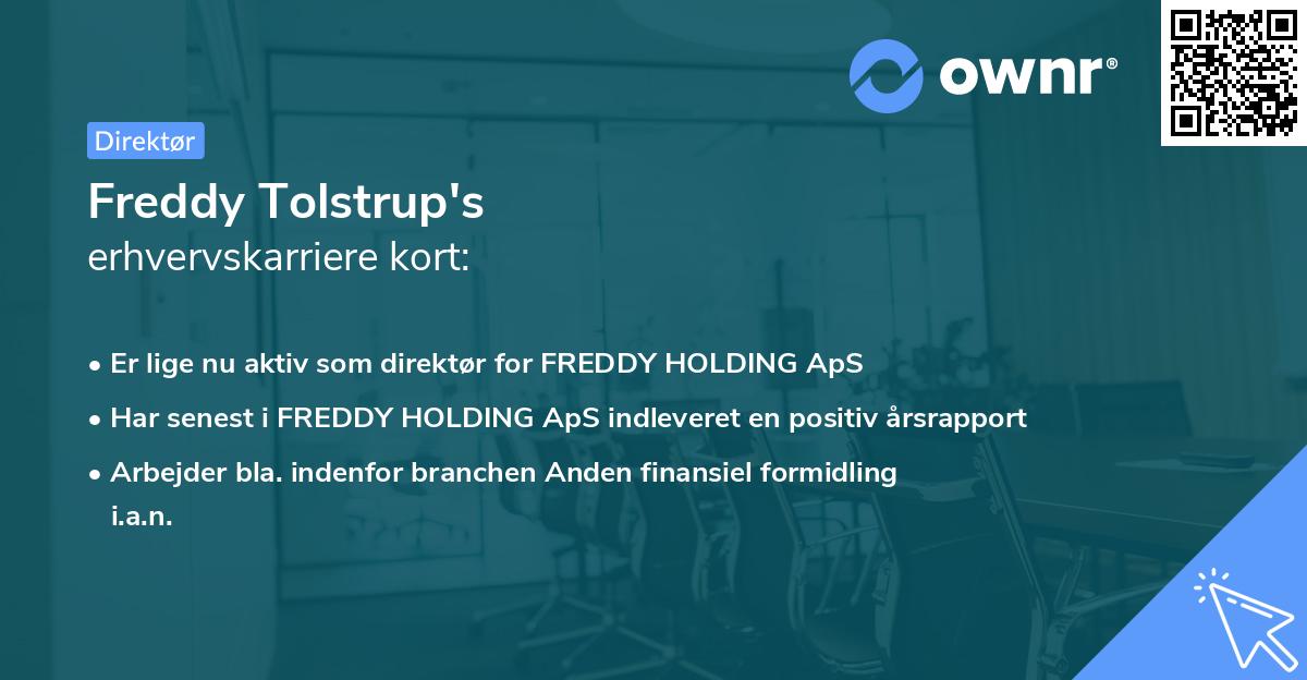 Freddy Tolstrup's erhvervskarriere kort